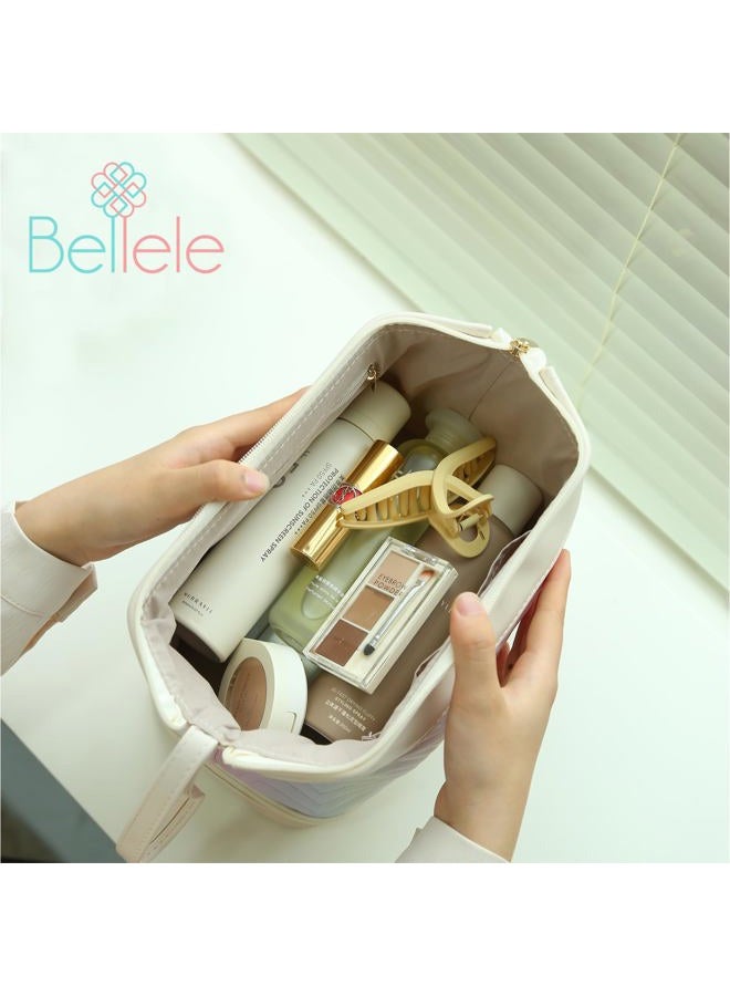 Gradient colored BELLELE Makeup Bag with Double Layer, Pink, Double-layer, Expandable, Gradient, Purple - Image 3